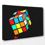 Big Box Art Rubik Cube Canvas Wall Art Print Ready to Hang Picture, 30 x 20 Inch (76 x 50 cm), Multi-Coloured