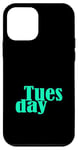 Coque pour iPhone 12 mini Bleu sarcelle Aqua Tuesday Days Of The Week Teal Aqua Graphic