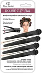 Olivia Garden Double Clip Petite - Card of 4 Hair Clips Black- Easy to pin curls