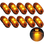 10X 2 LED Feux de Marquage Latéral 12 / 24V Feux De Gabarit LED Remorque Lampe Latérale Avertissement Lumière jaune pour Camion RV Caravan