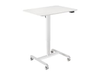 Logilink Sit-Stand Workstation, Single-Motor, W/Casters, White