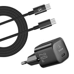 Äärimmäisen nopea laturi Samsung S24:lle 20 W USB-C virtalähde + kaapeli 2 m, 20 W - musta