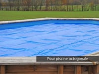 Bâche à bulles pour piscine bois octogonale Orange 7,55 x 4,56 m - Gré