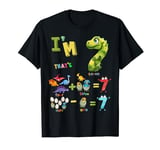 Maths 7th Birthday Dinosaur Idea For Kids 7 Year Old Number T-Shirt