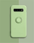 Alihtte Coque pour Samsung Galaxy S10e,Coque magnétique avec Anneau Rotatif à 360 ° Mince Coque Antichoc Silicone avec Plaque métallique, Aimant Support de Voiture Housse Bumper, Matcha