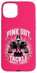 Coque pour iPhone 15 Plus Pink Out Tackle Ruban contre le cancer du sein Mois d'octobre