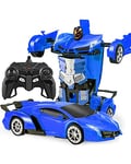 Maxesla Voiture de Jouet Robot Déformée, 2 en 1 Voiture Télécommandée, 2.4Ghz Déformation Télécommandée Voiture Voiture Robot Jouets pour Garçons de 3 à 12 Ans, Noël Cadeau d'anniversaire, Bleu