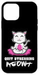 Coque pour iPhone 12 mini Quit Stressing Meowt Siège de méditation en lotus pour chat