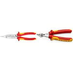 Knipex Pliers for Electrical Installation Chrome-Plated & Electronic Super Knips® VDE Insulated with Multi-Component Grips, VDE-Tested 125 mm 78 06 125