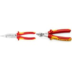 Knipex Pliers for Electrical Installation chrome-plated & Electronic Super Knips® VDE insulated with multi-component grips, VDE-tested 125 mm 78 06 125