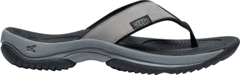 Keen Keen Men's Kona Leather Flip-Flop Steel Grey-Black 43, Steel Grey-Black