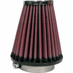 Luftfilter kn - Universal svart krom röd air filter 52.5mm gasväv