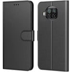 N&T Coque Xiaomi Mi 10T Lite 5G, Pochette Etui Housse Mi 10T Lite Cuir à Clapet Fermeture Magnétique et Multifonctionnel Noir