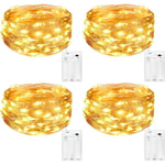 LAOA Guirlande Lumineuse [Lot de 4], Mini Guirlande LED a Pile 5m 50 LEDs Intérieur et Extérieur Décoration Lumière pour Chambre Noël Mariage Soirée