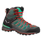 SALEWA Ws Mtn Trainer Lite Mid Gtx, Feld Green/Fluo Coral, 4.5, FEMALE