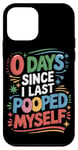 Coque pour iPhone 12 mini 0 Days Since I Last Pooped Myself Funny Poop Sayings