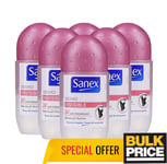 Sanex Dermo Invisible Roll-On Deodorant PH Balance Restore 50ml 3, 6 Pack