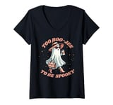 Womens Cute Halloween Boo Jee Ghost Girl Women Boujee Spooky V-Neck T-Shirt