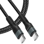 Câble USB-C vers USB-C Power Delivery 60W Charge Rapide Longueur 1,2m LinQ Noir