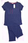 M & S Ladies Cotton Rich Pyjamas Loungewear Night Suit PJ's Size ~10~ Blue Mix