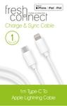 Fresh Connect Apple Lightning to USB-C 1M Charge & Sync Cable (MFI Certified)