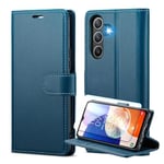 for Samsung Galaxy A14 Case with RFID Blocking Credit Card Holder, and Screen Protectors PU Leather Folio Flip Kickstand Protective Shockproof Women Men for Samsung A14 Wallet Phone Cover (Blue)