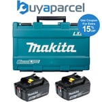 2 x Genuine Makita BL1830 18v 3.0ah Li-Ion LXT Lithium Ion Battery + Carry Case