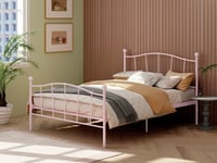 Ion Argos Home Fleur Small Double Metal Bed Frame - Pink