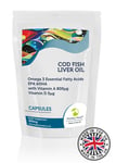 Cod liver 300mg Capsules EPA DHA 90 Pills Omega 3 Fish Oil