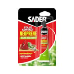 Sader Colle Contact Type Néoprène – Sans Solvant et Sans Odeur – Colle Extra Forte Tous Matériaux – Intérieur et Extérieur Sous Abri – Prise Immédiate – Translucide – Tube 30 ml