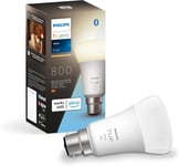 Philips Hue White LED Smart Light Bulb 1 Pack [B22 Bayonet Cap] Warm White 