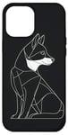 Coque pour iPhone 15 Plus Contour de chien husky sibérien