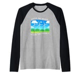 Catch The Breeze Save The Trees Wind Energy Turbine Raglan Baseball Tee