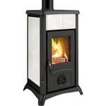 Nordica - Poele a' bois La Extraflame Gemma revetement exte'rieur en faience blanche 6 kw 172 m chauffable