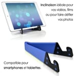 Support Universel Pliable de poche couleur bleu pour tablette et smartphone iPad Air 5 4 3 2 Pro iPhone 5 5S 5C 6 6S 6+ 4 4S