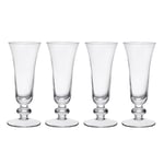 Mikasa Salerno Verres à champagne en cristal, 170 ml, lot de 4 flûtes en verre fin transparent, sans plomb, à pied court et à bord large - lavable au lave-vaisselle