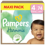 Couches Bébé Harmonie 9 - 14 Kg Taille 4 Pampers - Le Pack De 74 Couches