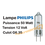 LAMPE AMPOULE 12 VOLT 50 WATT CULOT G6.35 MARQUE PHILIPS NEUF EMBALLAGE SCELLE