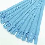 Lianli Lot de 10 fermetures à glissière en nylon Bleu 3 15–60 cm, 55 cm., 3#