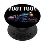 Œuvre d'art amusante en train de Noël Toot Tut Toot PopSockets PopGrip Adhésif