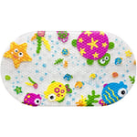 Tapis pour Enfants Non Slip Tapis de Bain Bebe avec Ventouses Massage Tapis de Baignoire (La Vie Marine), 69x39cm - Shining House