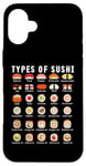 iPhone 16 Plus Types of Sushi T-Shirt Sushi Shirt Nigiri Sashimi Salmon Case