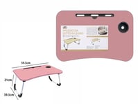 Plateau Bureau Pliant Petite Table PC Slot Tablette Tasse Rose Dfh