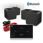 Bluetooth In-Wall Speaker System Wireless Amp HiFi Stereo Sound Black Cube 4" x4