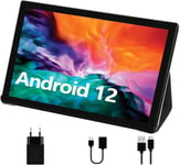 2024 Tablette 10 Pouces Android 12 Processeur Octa-Core 4 Go Ram 64 Go Rom,Smart Ips,Batterie 8000 Mah,Appareil Photo 5 Mp + 8 Mp,Wifi | Bluetooth | Otg | Type C,Etui,Noir Profond