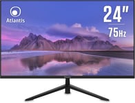 Moniteur 24 pouces, écran VA 75Hz 24 pouces, Full HD 1920x1080, VGA HDMI, FreeSync, sortie audio/casque, inclinable, réponse 2ms, contraste 4000:1, angle 178/178, câble HDMI 1.5m