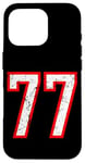 Coque pour iPhone 16 Pro Numéro vintage #77 Blanc Rouge Sport Numéro 77