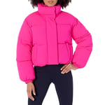 Amazon Essentials Doudoune Courte à Fermeture Éclair Intégrale (Polaire Matelassée Mate ou Sherpa) Femme, Rose Fluo, XL