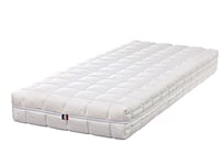 Lot de 2 Matelas Face été Face de Contact Latex Face Hiver Mémoire de Forme 60 Kg/m3 80x200 x 22 cm Ferme + 2 Oreillers Visco - Spécial Sommier Electrique - Déhoussable- 7 Zones de Confort