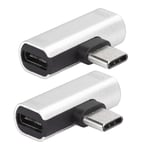 2PCS TypeC Converter Splitter Dual 2 In 1 to Headphone USB Charger Adapter